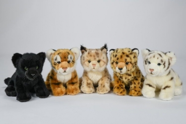 Plüsch Tiger, Panther, Luchs, Gepard 26cm